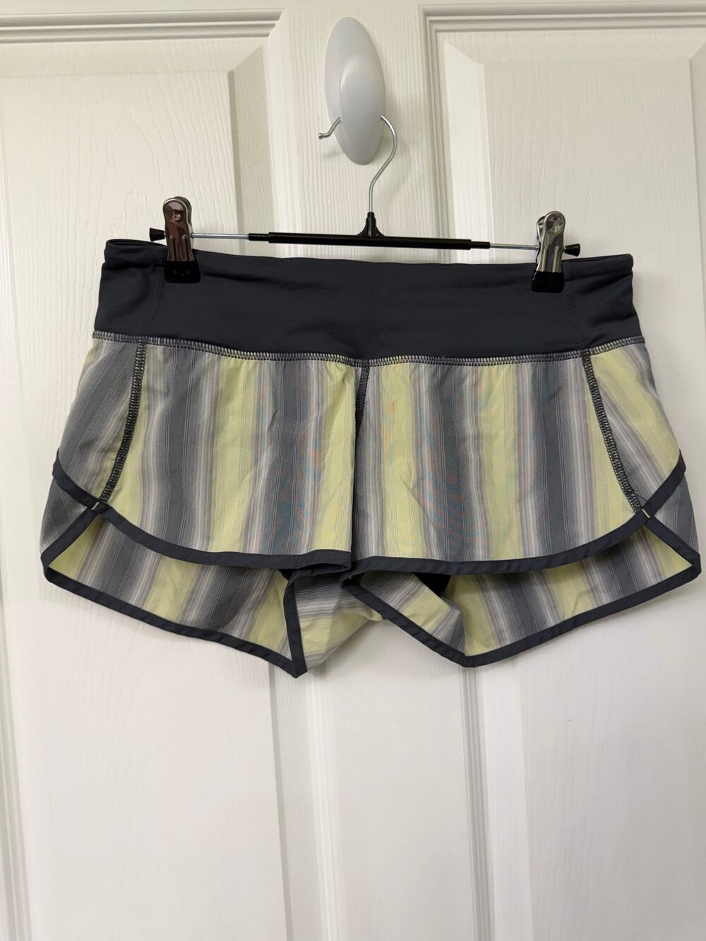 Lululemon Gray/Yellow Speed Up Shorts 4